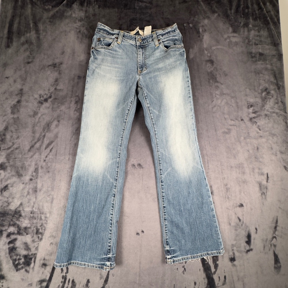 Gap Flared Jeans Womens 28 Light Blue Wash Stretch Denim Distressed 4509